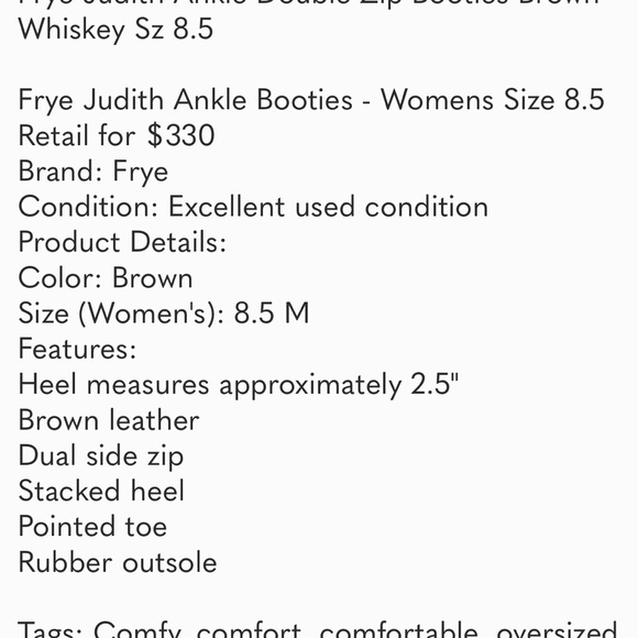 FRYE 6.5 Judith Zip Leather Ankle Bootie Whiskey - Picture 2 of 2